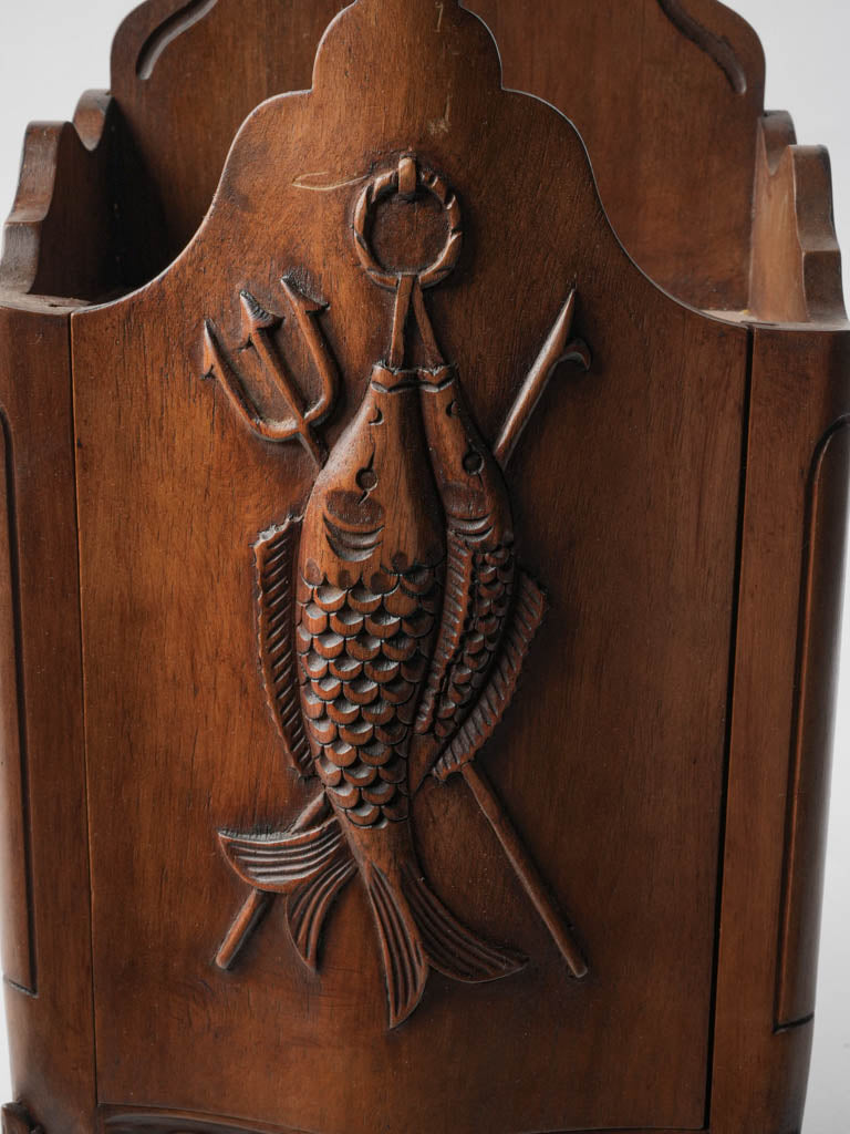 Trophy motif adorned flour box