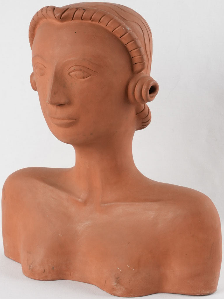 Vintage Art Deco style terracotta bust - Sara Ungel 20½"