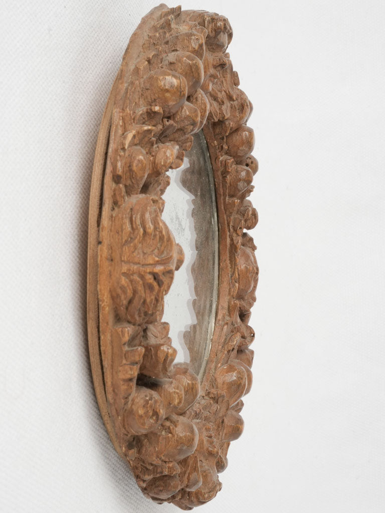 Classic, wooden, Louis XIV, cherub, small mirror