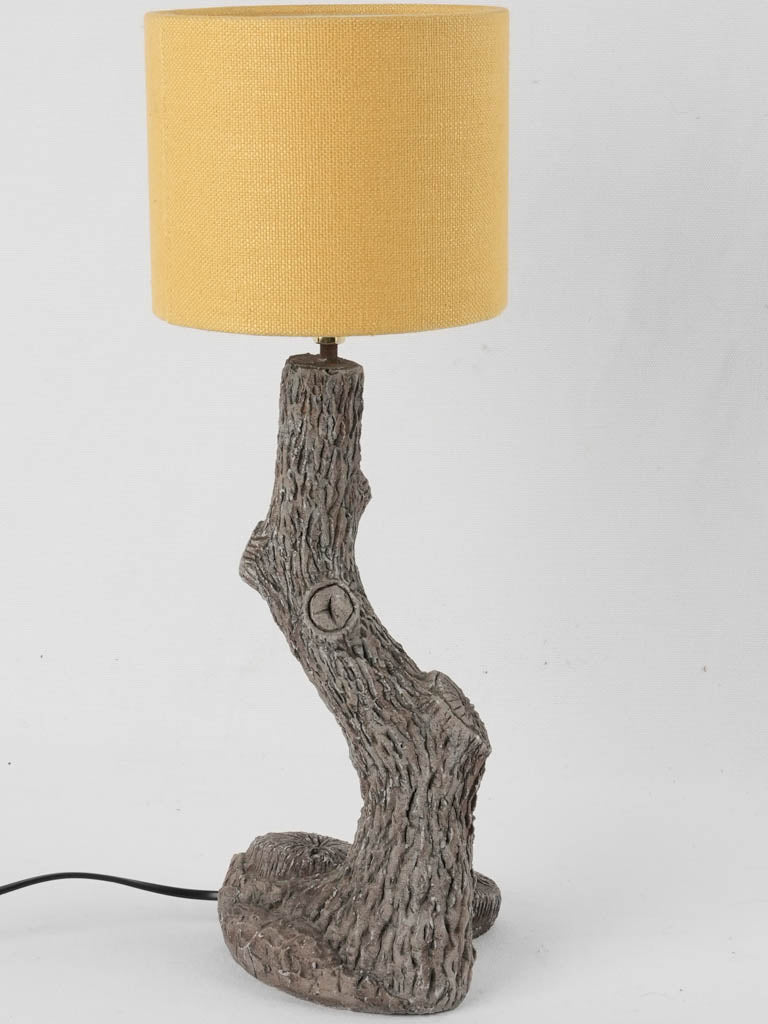 Small rocaille faux bois table lamp 20"