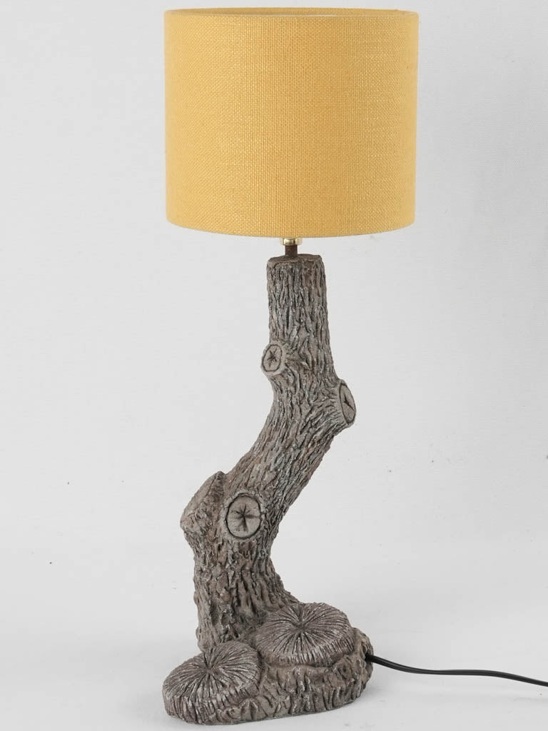 Small rocaille faux bois table lamp 20"
