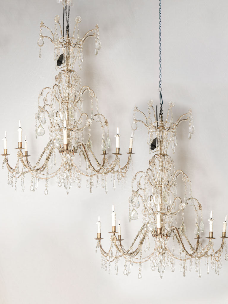 Antique Italian crystal chandeliers