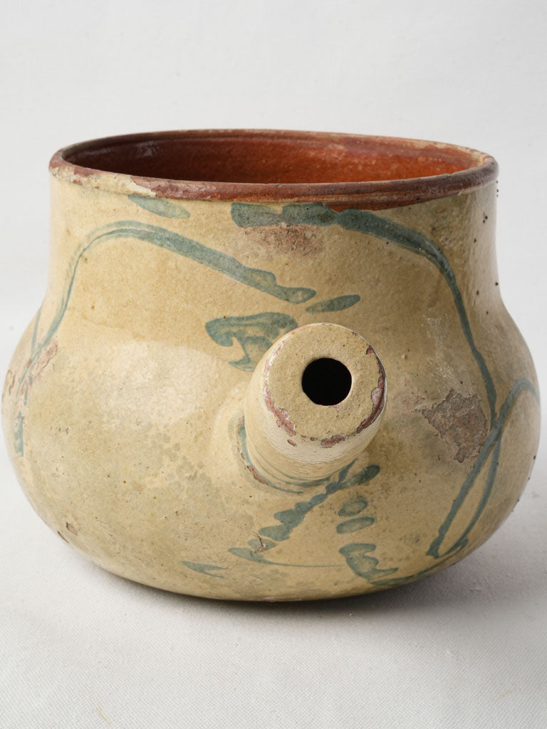 Authentic blue-swirled saucepan