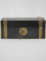 Brass-adorned 19th-century fashion storage container