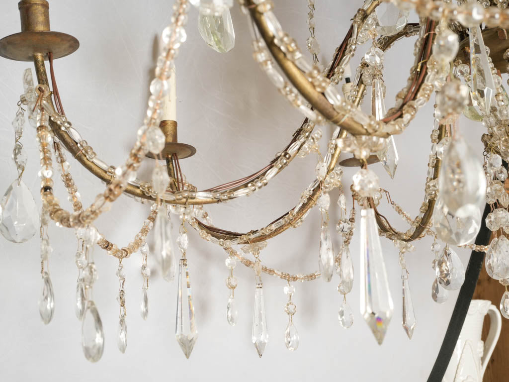 Sophisticated, rare crystal pendant chandeliers