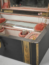 Nineteenth-century pink velvet-trimmed couturière storage box