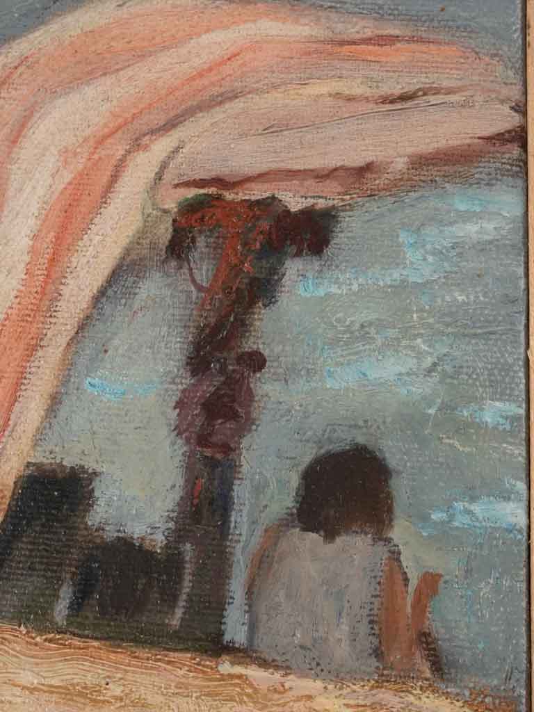 Lady at the beach, Georges Feher (1929-2015) 9¾" x 6"