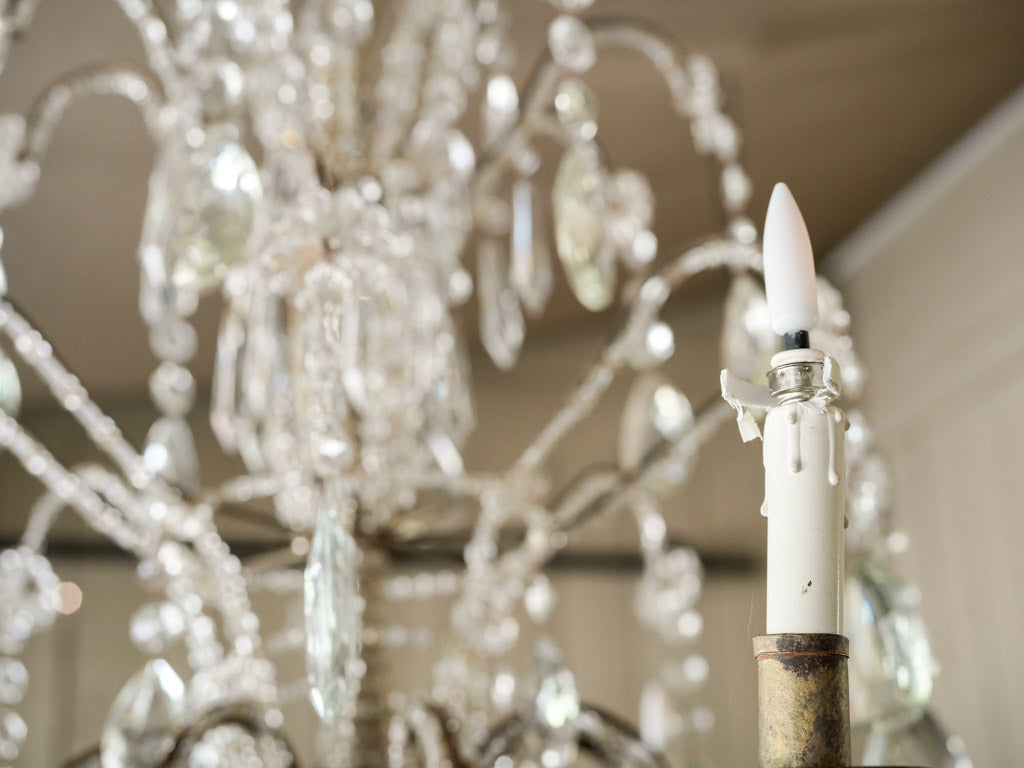Vintage Italian faceted glass chandeliers