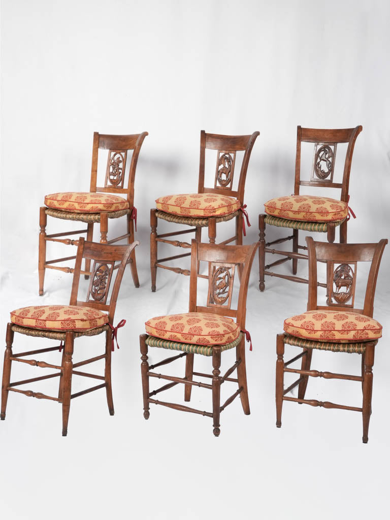 Antique carved French dining chairs