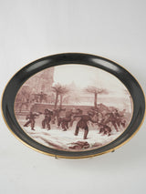Delightful gilded round French art plate