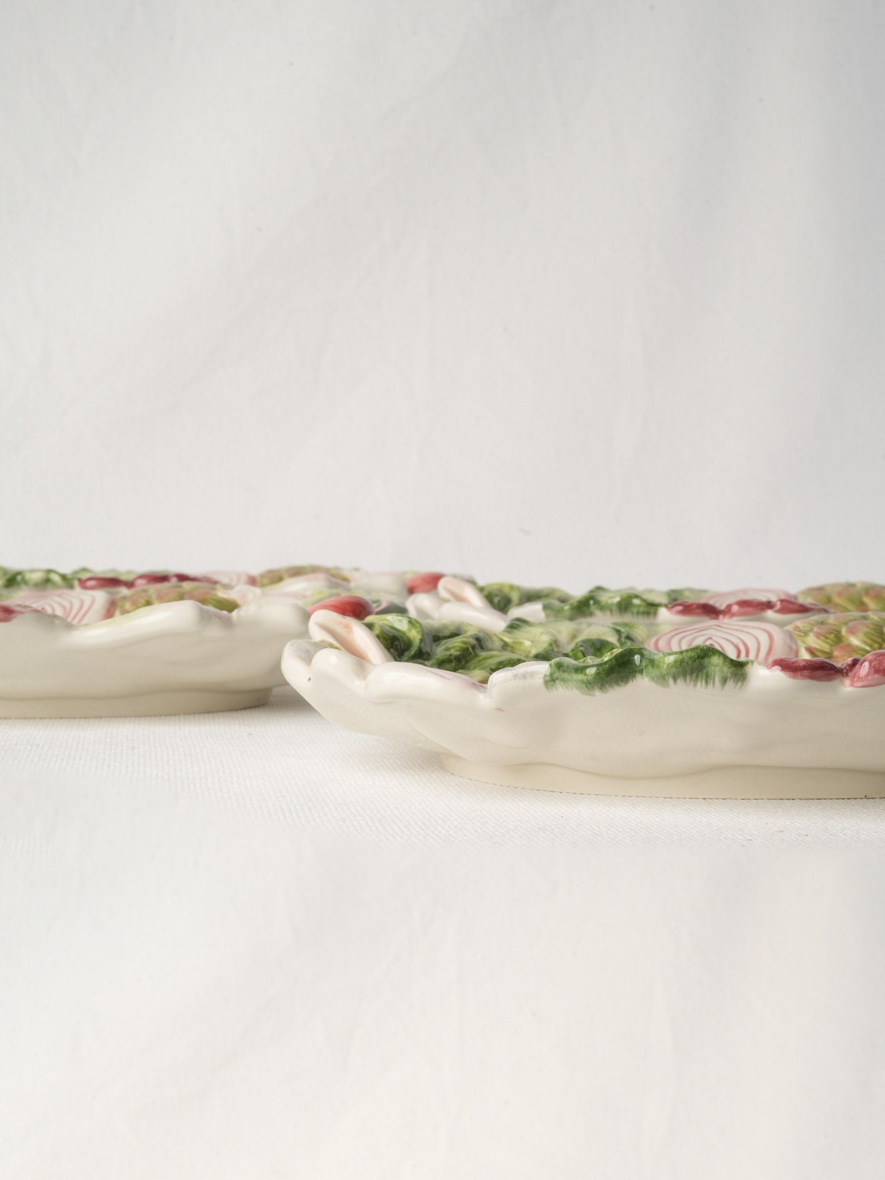 Set of Four Whimsical Fitz & Floyd "French Market" Canapé Plates, Circa 2000s - 10¾"