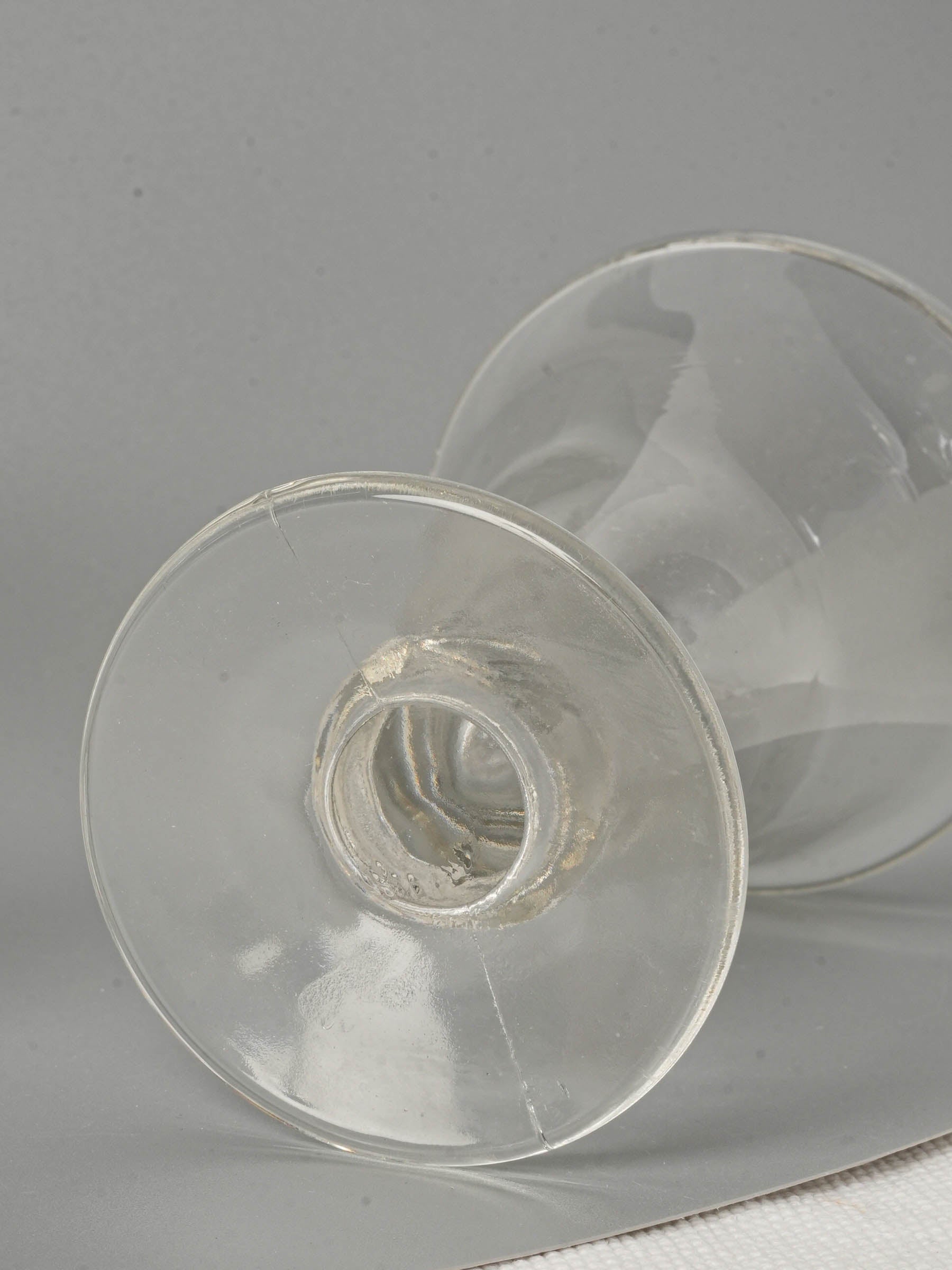 Set of Twelve Antique French Bistro Stem Glasses C. 1900 - 4¾"
