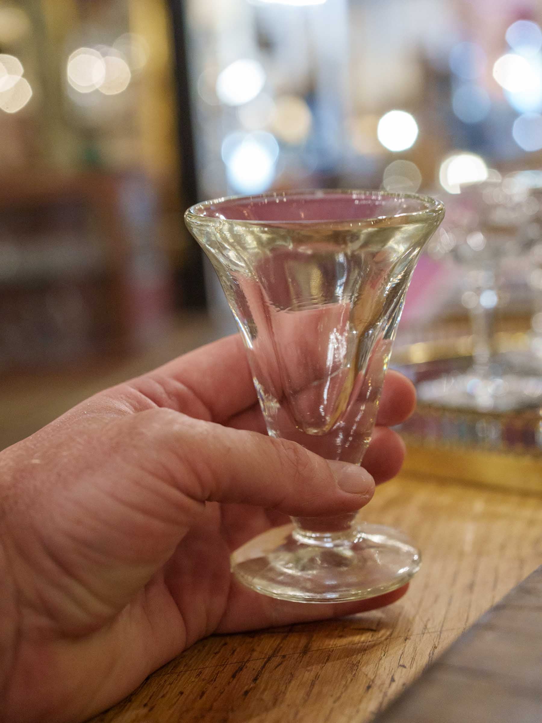 Set of Twelve Antique French Bistro Stem Glasses C. 1900 - 4¾"
