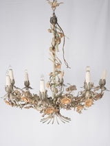 Vintage tole chandelier with wildflowers