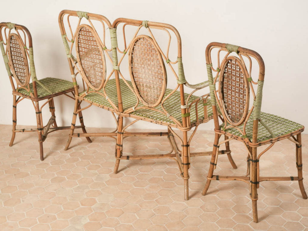 Stylish openwork rattan seating