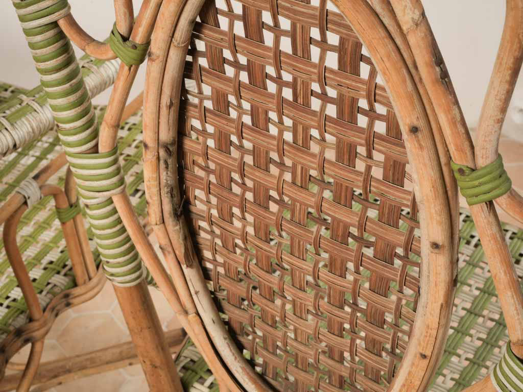 Unique gently timeworn rattan suite