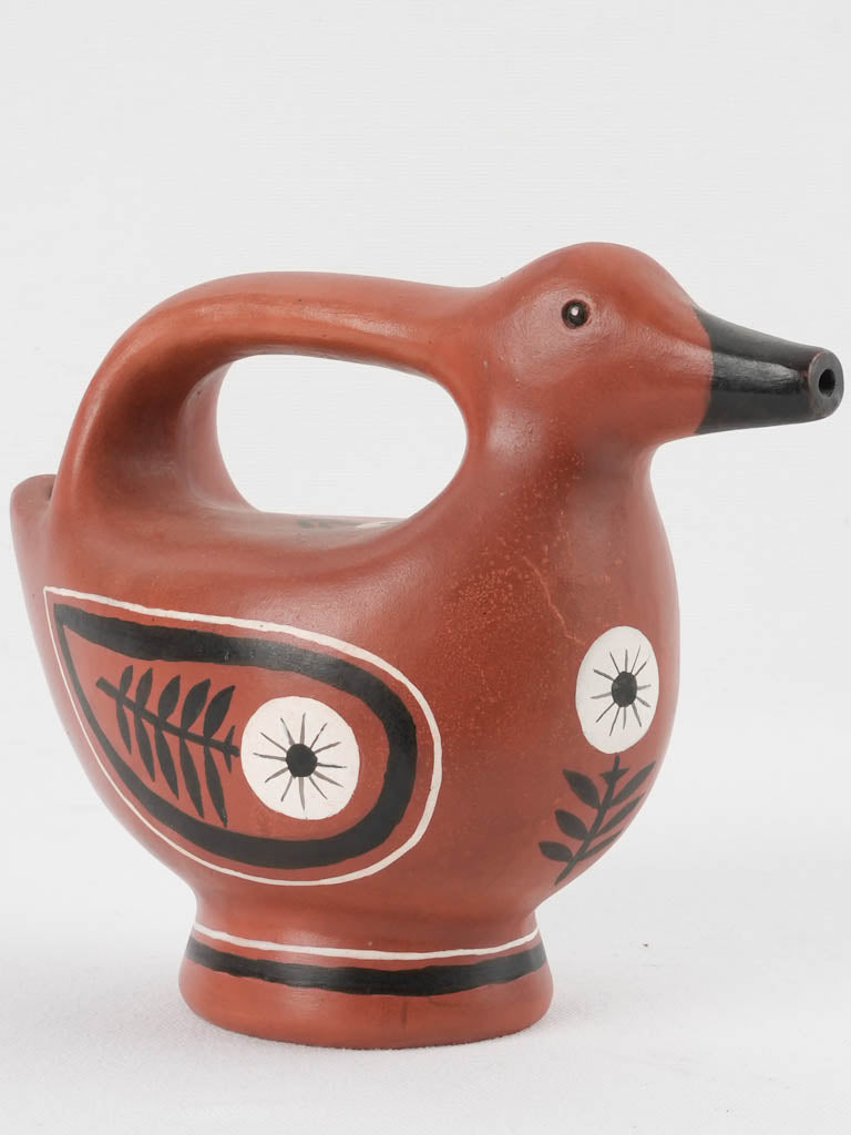 Vintage Picasso-inspired terracotta bird pitcher
