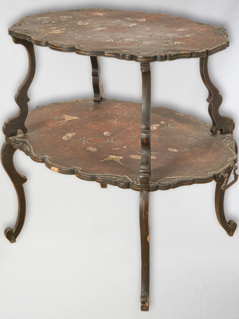 Elegant lacquered antique tea table  