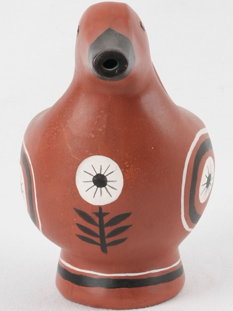 Hand painted 1960s avian ceramic jug