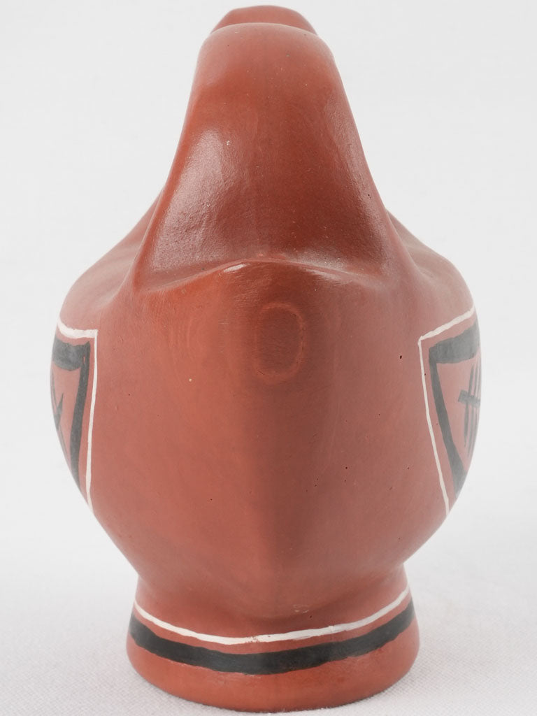 Retro colorful terracotta zoomorphic pourer