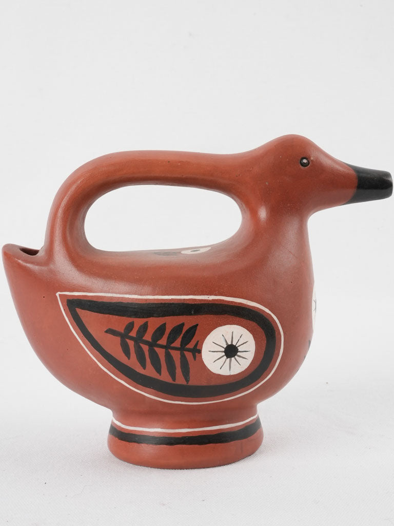 Mid century bird shaped pitcher - hand painted 9¾"
