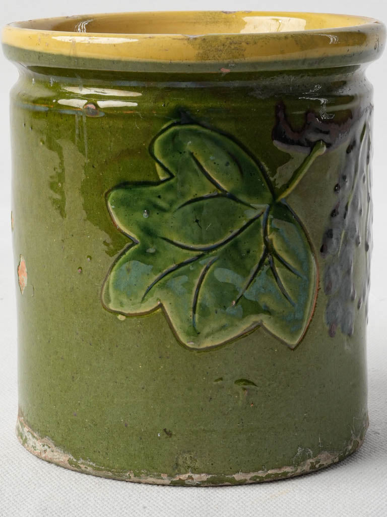 Vintage cylindrical storage crock  