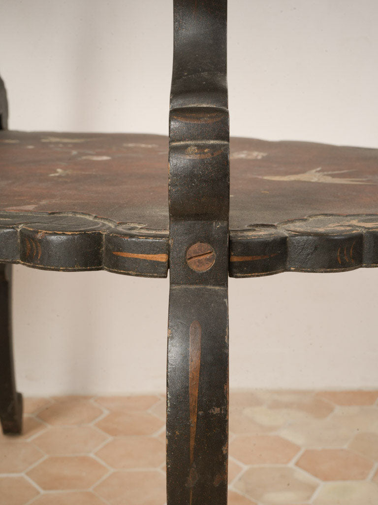 Subtle gilt-inlay salon table  