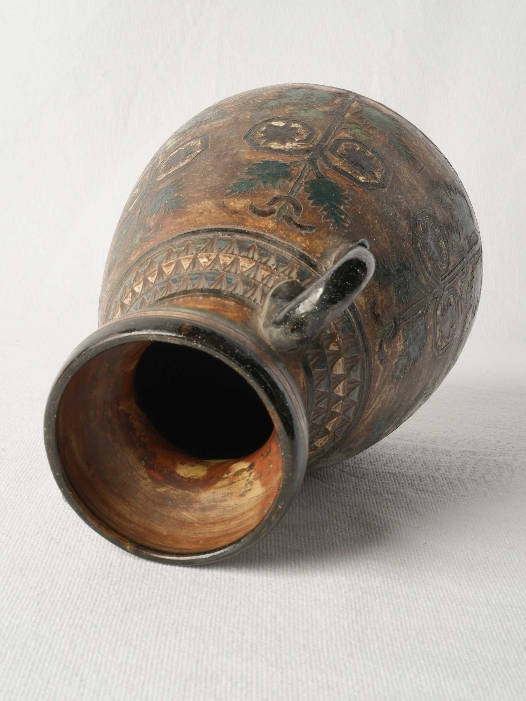Petite Italian Sgraffito Pottery Vase by Dante Milani, 1930s - 11"
