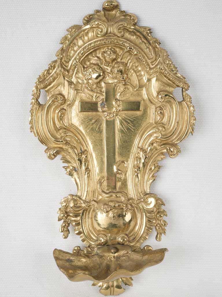 Antique French gilt bronze Bénitier