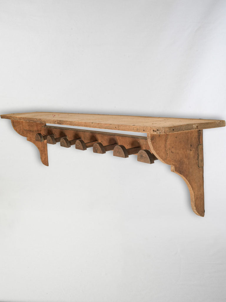 Antique pine wall-mounted rack