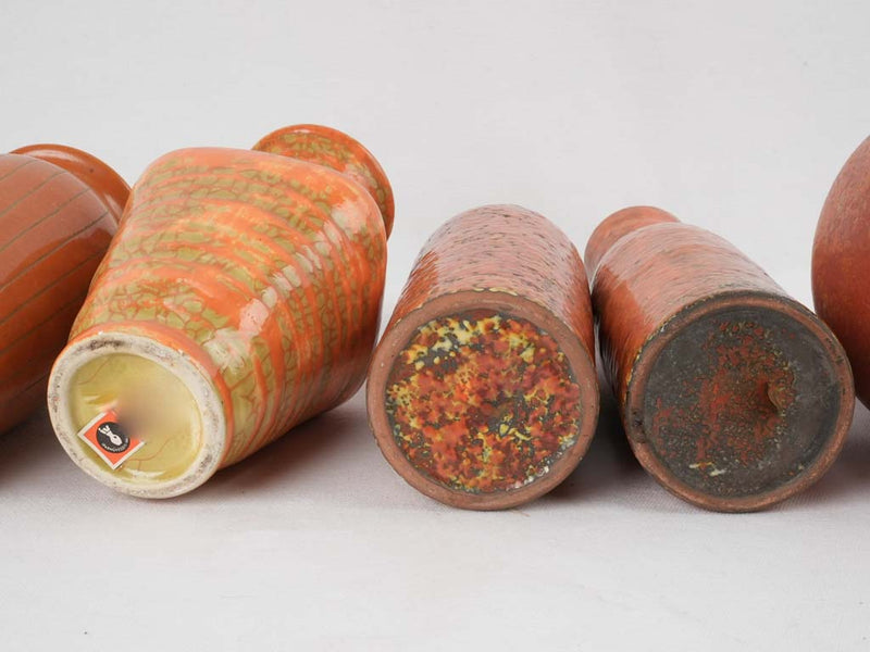 Collection of 12 ocher vases & pitchers 7" - 17"