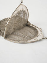 Stylish antique French silver mesh pouch