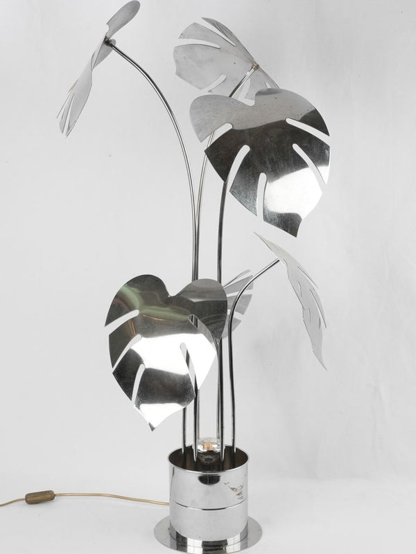Retro chrome plant-inspired light fixture