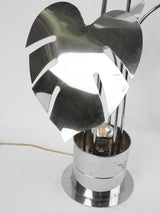 Italian Monstera plant lamp 1970s chrome - 39½"