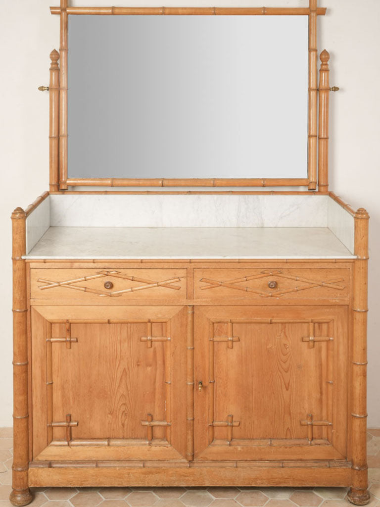 Early-20th-century bamboo motif dresser  