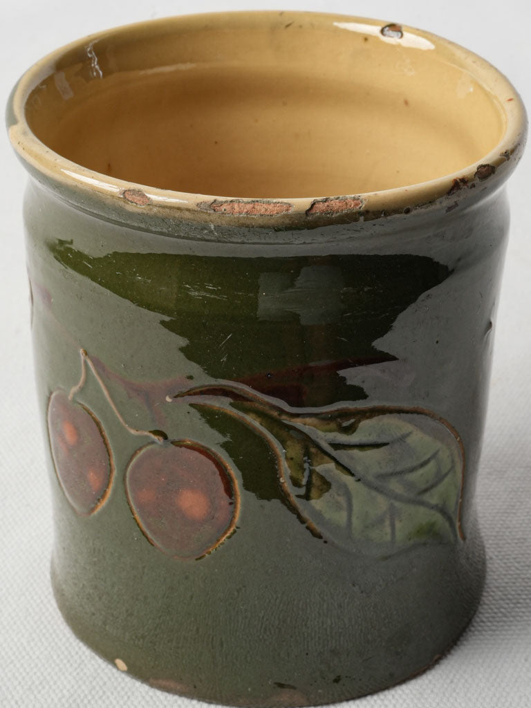 French olive-green decorative vessel