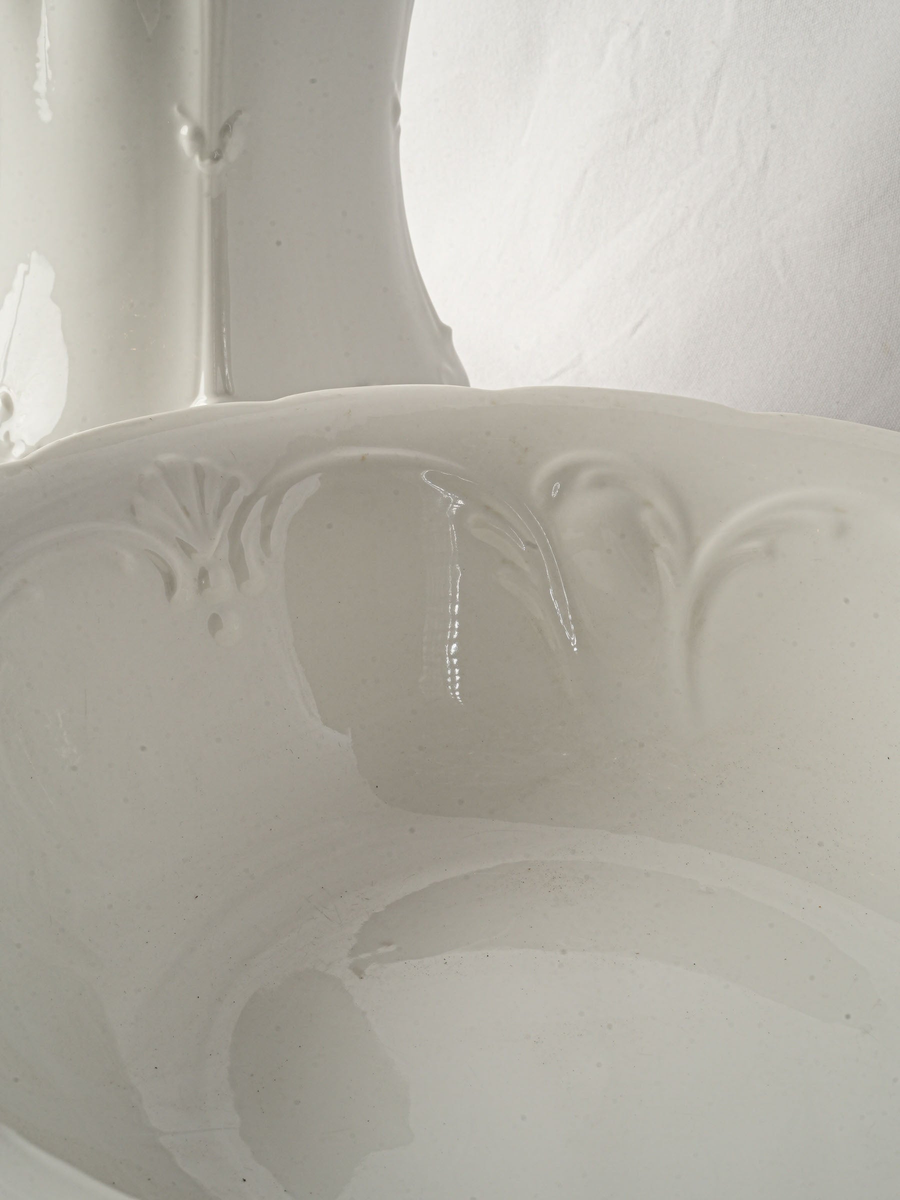 Large Limoges Porcelain Wash Pitcher and Basin, Early 20th Century - 14¼"