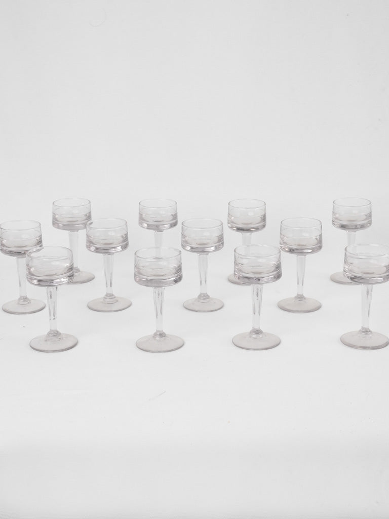Vintage blown-glass aperitif glasses set