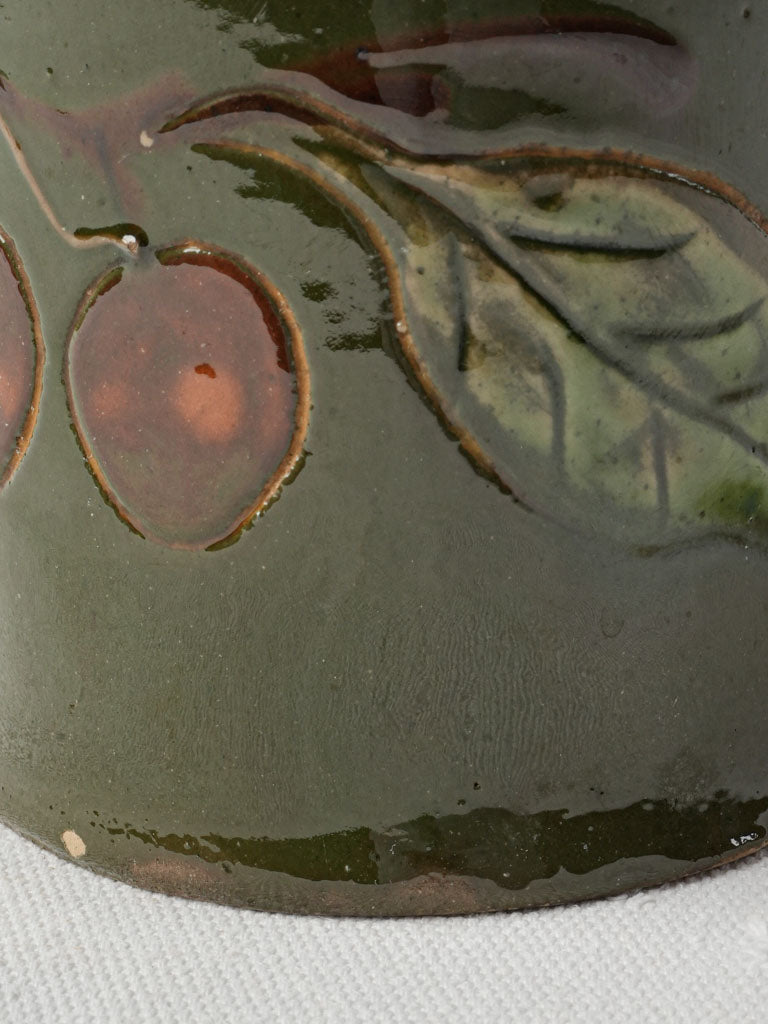 Aged cherry motif ceramic jug