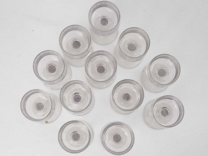 12 long stem aperitif glasses - 1930s French bistro 4¾"