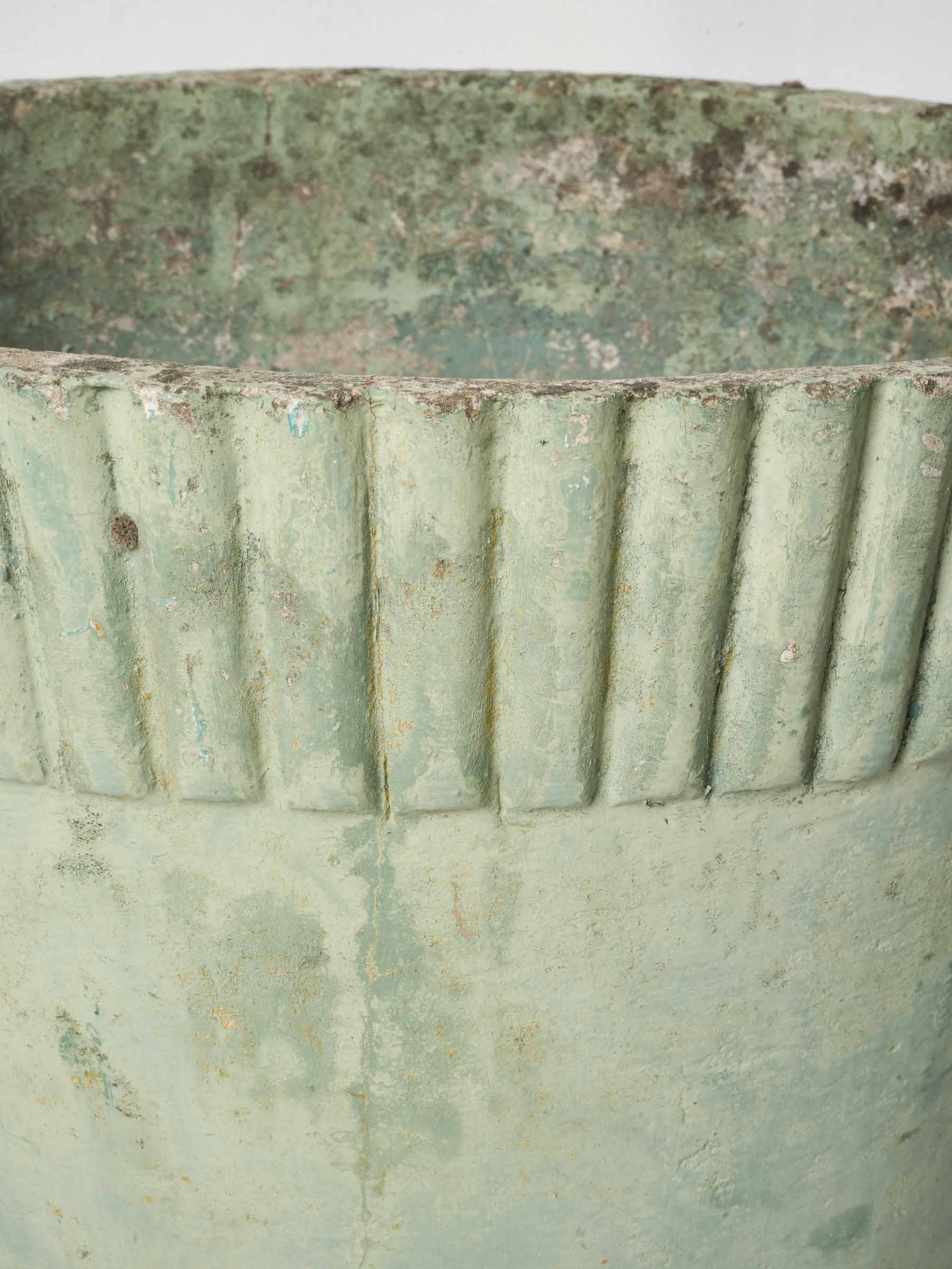 Patina-rich oversized garden vessel  