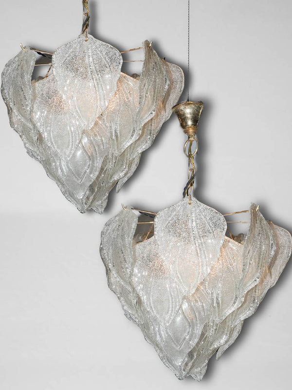 Vintage Murano glass leaf pendant lights