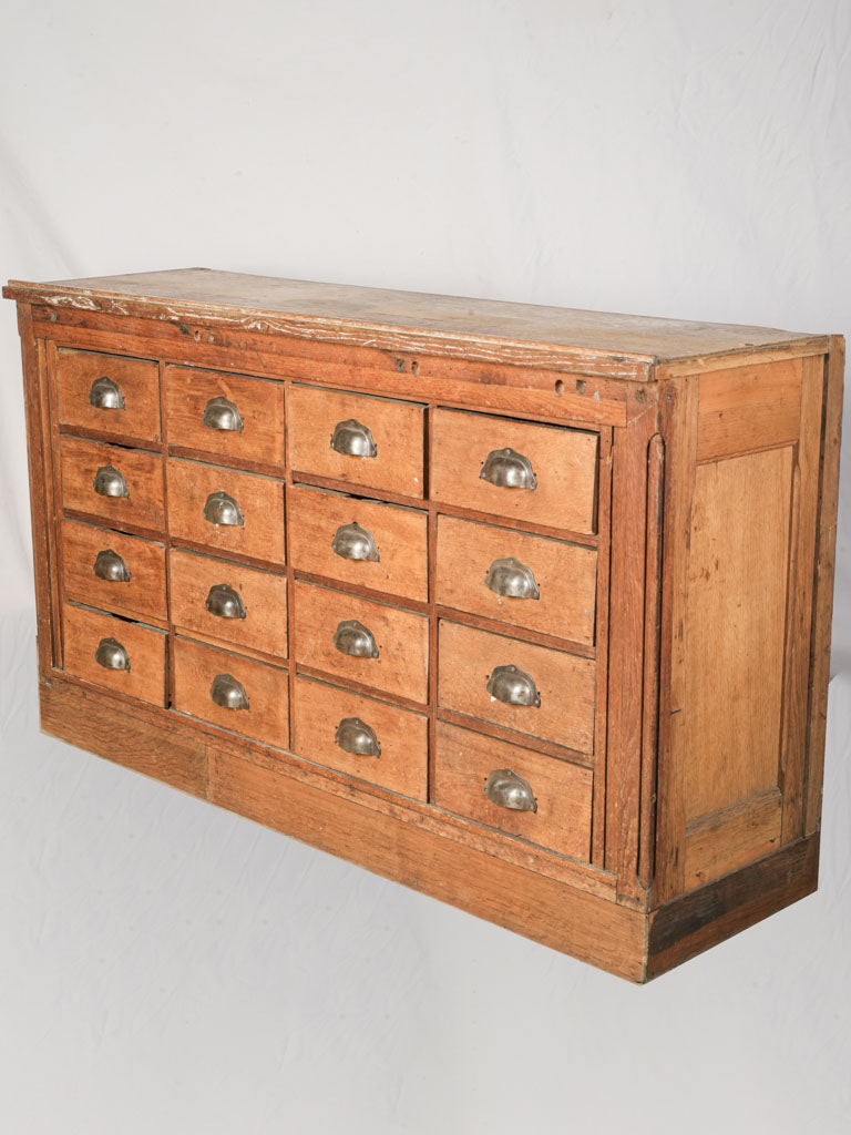 1930s French Oak Shop Drawer Cabinet - 56"