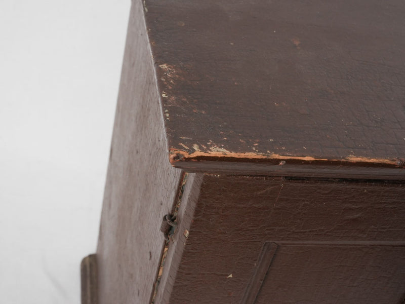 Distressed brown finish cabinet