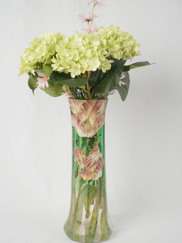 Art Nouveau Green Glass Vase