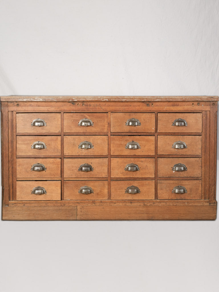 1930s French Oak Shop Drawer Cabinet - 56"