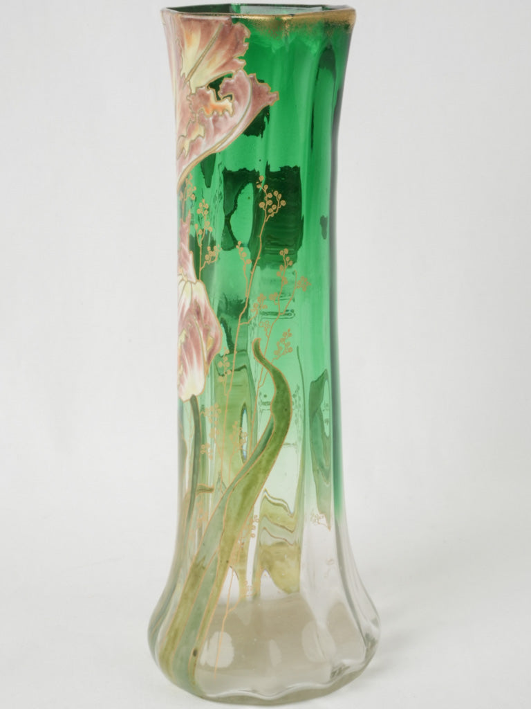 Hand-Glazed Floral Glass Vase