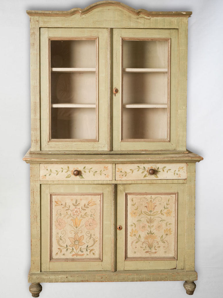 Hand-painted floral panel dresser