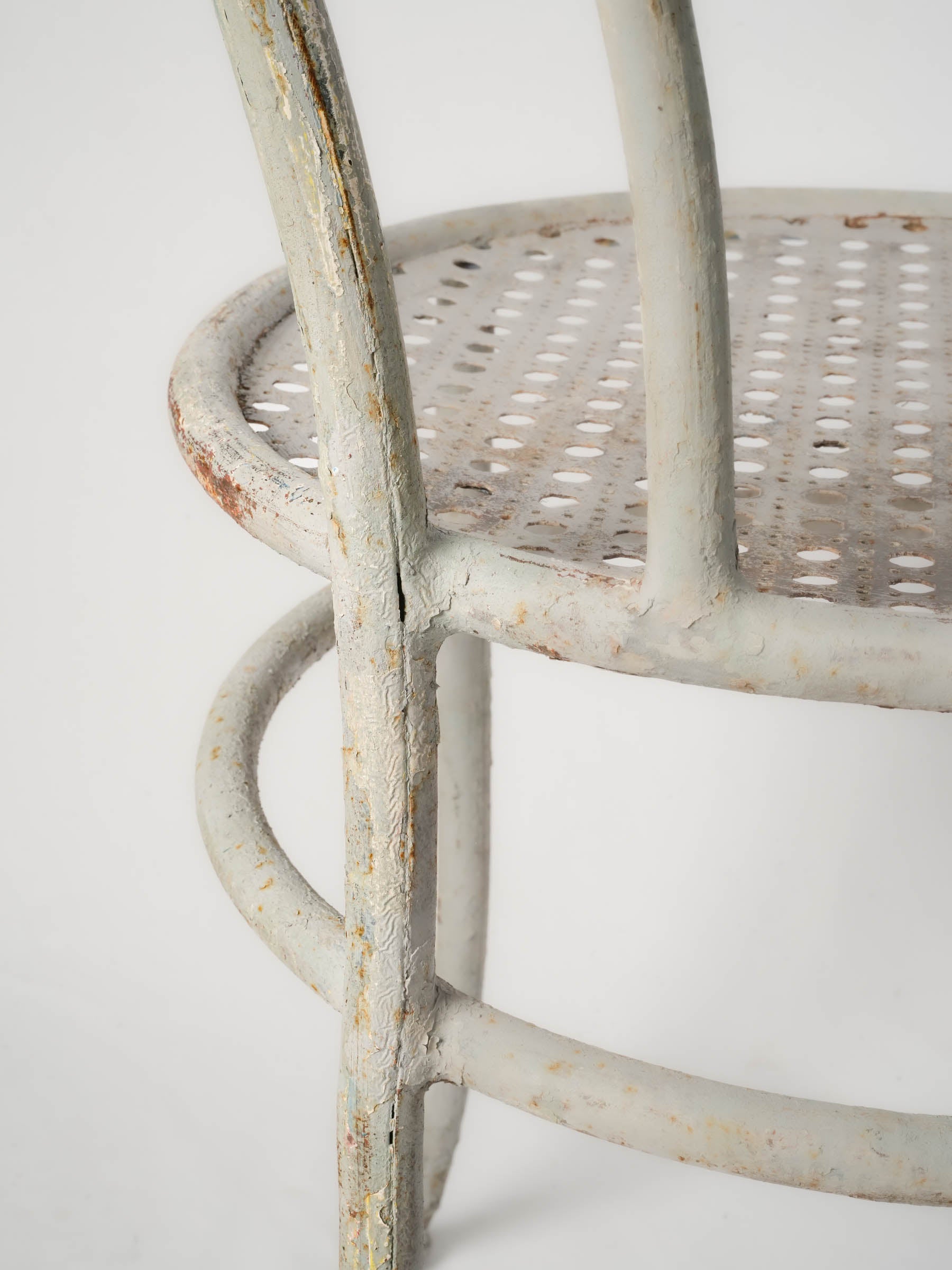 Elegant weathered bistro chair pair  