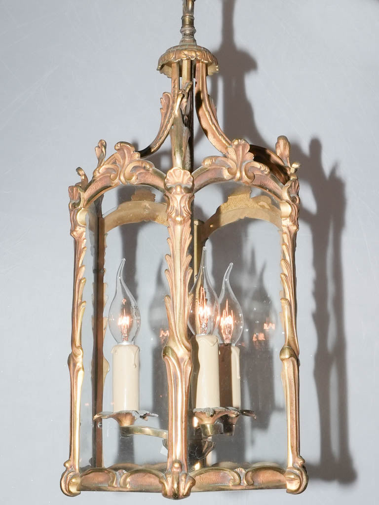 Antique swirling gilded bronze lantern